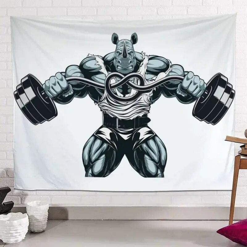 Свирепые животные акула-носорог собака гобелен мачо фон ткань фитнес гостиная спальня — фото 20