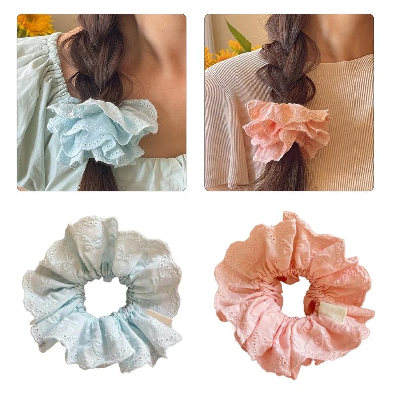 Elegant Hair Scrunchies for Women Large Double Layer Elastic Hair Scrunchy