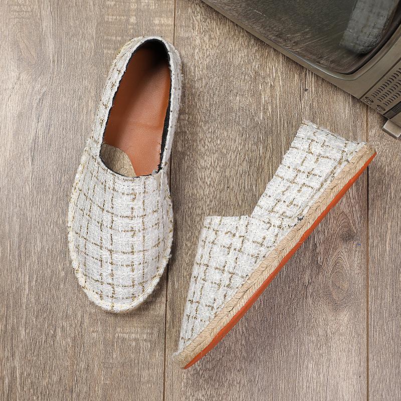 Summer Linen Sole Shoes Straw Retro Fisherman Shoes Cloth Shoes Men's Lazy Shoes Casual Shoes Canvas Shoes Men's Shoes Trendy Shoes