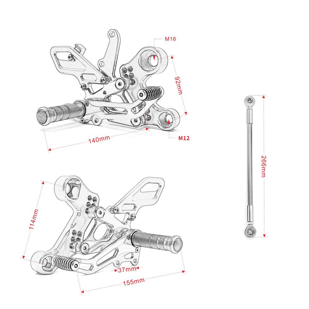 For Yamaha MT09 FZ09 MT-09 FZ-09 MT 09 2013 2014 2015 2016 Motorcycle Rearsets Rear Set Foot Pegs Pedal Footrest Tracer XSR900