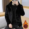 Winter Imitation Nerz Imitat Pelz Herren Kurz Slim-Fit Handsome Mantel Grün Trend Verdickt Pelzintegriert Outer