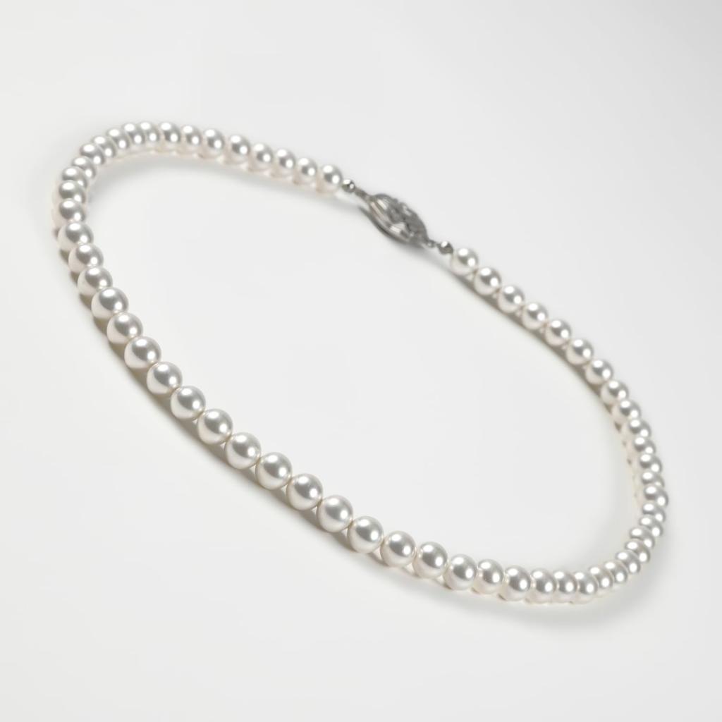 [Produced by Yumi Katsura] Pearl Necklace 7mm RoseYumiRose Popular Women's Simple and Stylish Necklace for Formal Occasions (45cm)