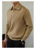 Men's Heavyweight Wool Seagull Collar Sweater - Thick Warm Business Pullover for Autumn/Winter.