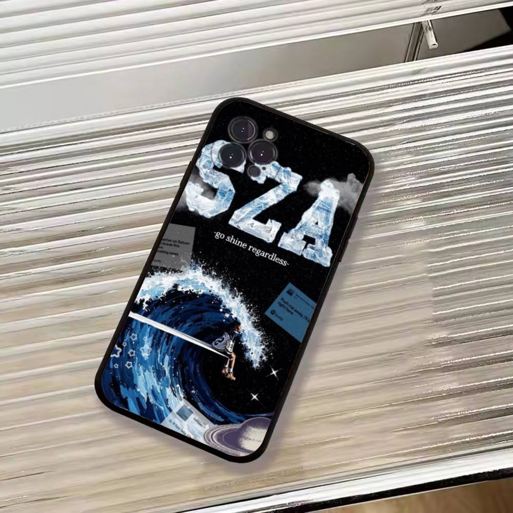 Fashion Singer For S-SZA Phone Case For iPhone 17,16,15,14,13,12,11 Plus,Pro Max,XS,Soft Black Cover