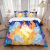 3pc Ghost Flames Cover Set - 1 Quilt Cover + 2 Pillowcases, All Seasons Bedroom Setting, Perfect for Home030