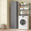 Bathroom Column Cabinet with 2 Doors and 4 Adjustable Shelves, 40 X 35 X 180 Cm, Grey