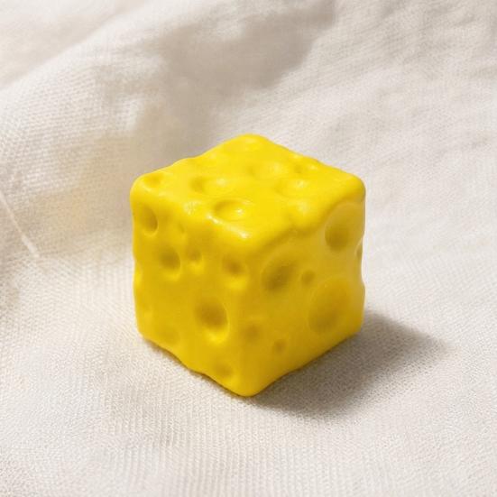 Cheese Stress Reliever Fake Squeeze Toy, Anxiety Relief Cube Sensory Shaped Toy Slow Rising Pinch Home Office Relaxation Tool Shape