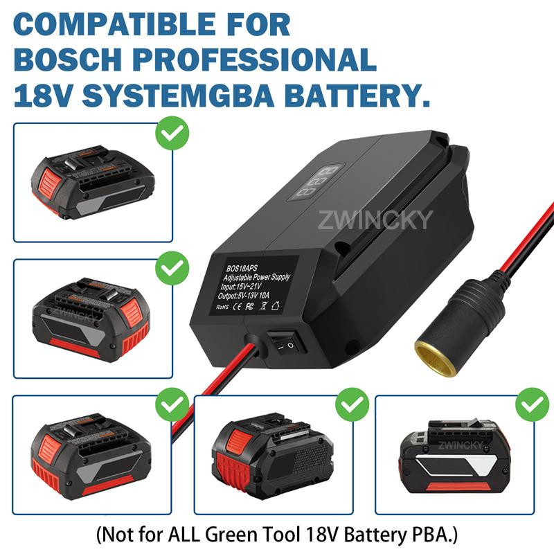 18V To 5-13V Step Down Converter For Makita/Dewal/Milwauke/Bosch/Einhel 18V Battery Cigarette Lighter Adapte Voltage Regulator