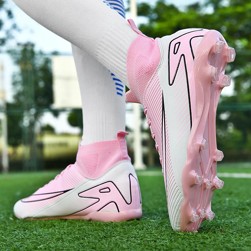 

Manufacturer spot high-top football shoes long nails broken nails men and women adult children s game shoes lawn training shoes 35