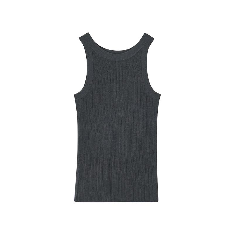 LESS 2024 Autumn Lamb Wool Blend Round Neck Slim Knit Vest