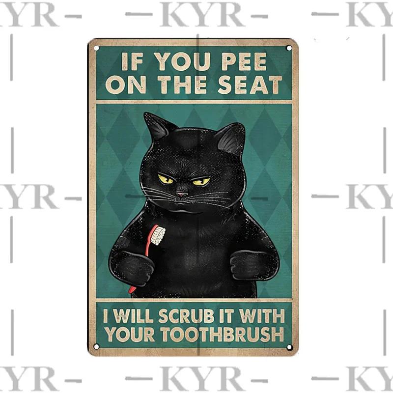 

Домашние животные Черный кот Салфетка Повседневная Книга Животное Обезьяна Пьющий Жестяная Железная Картина Ванная Спальня Гостиная Металлическая Табличка Настенный Декор 20x30cm