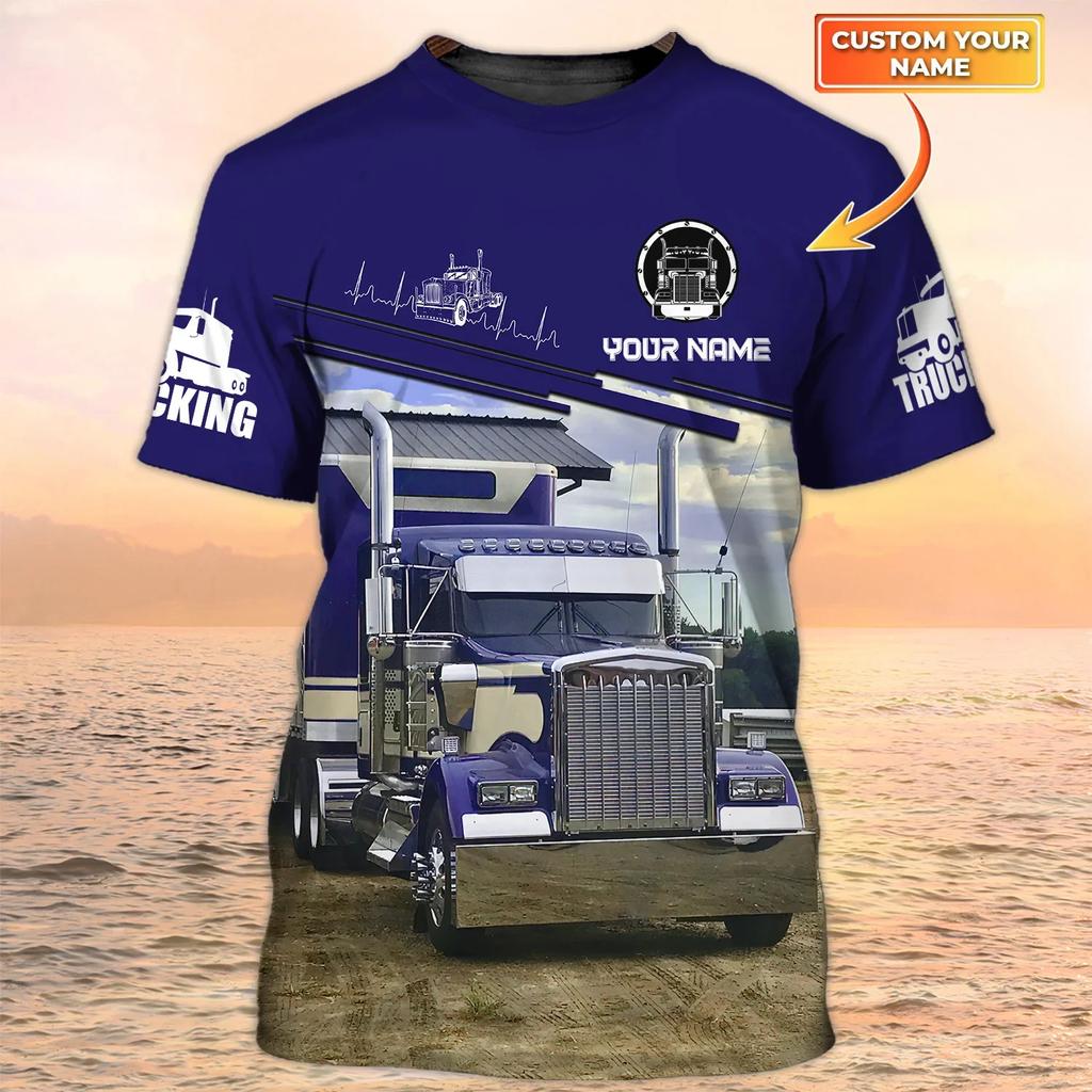 Camion Stampa 3D T Shirt Uomo Estate O-collo Manica Corta Oversize Top Casual Tee Allentato Streetwear Unisex Harajaku