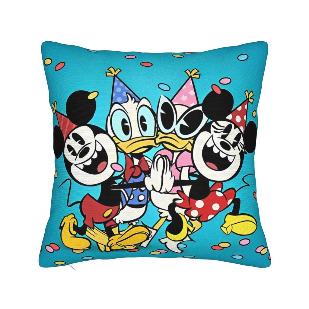 Mickey Mouse Kuddfodral Polyester Kudde för Soffa Söt Känd Tecknad, Avslappnade Kuddfodral