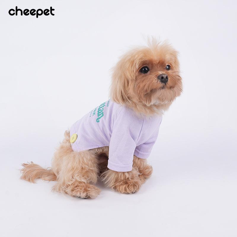 

Pet summer T-shirt thin spring and summer casual Bigbear Teddy Schnauzer light and breathable dog clothes short sleeves 2XL фиолетовый