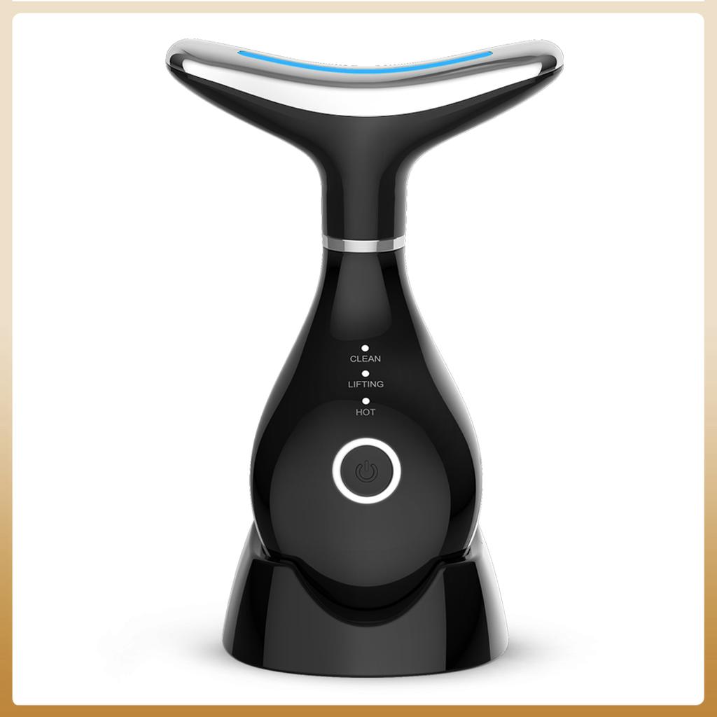 Neck Beauty Instrument with Base Microcurrent Facial Massager LED Photon Skin Rejuvenation Neck Face Skin Care Tool for Wrinkle