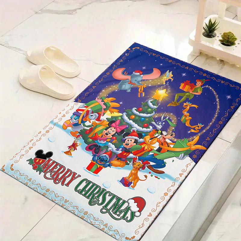 1Pc Christmas Disney Characters Rug Office Carpet Indoor Outdoor Doormat Nonslip Soft Comfortable Living Christmas Halloween Xmas Gift D924397