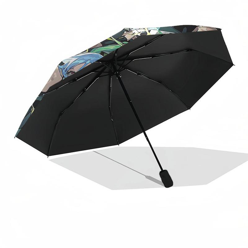 1pc Outdoor Umbrella with Anime Characters - Automatic Opening/Closing, Portable 3-Fold Design, 8-Bone Iron Frame - Perfect Gift for Fans, Travel
