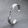 Ethnic Style Distressed Floral C-shaped Titanium Steel Unisex Bracelet