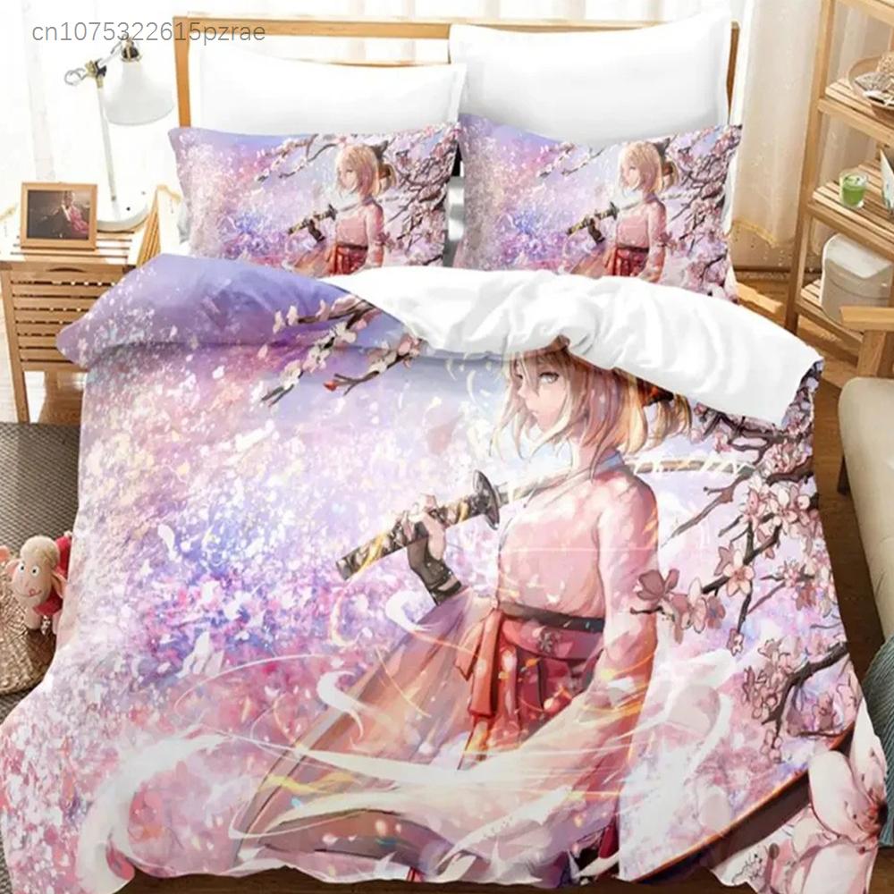 Anime Fate EXTRA Saber Nero Bedding Set Bedroom Soft Modern Bedspreads Comefortable Kids Duvet Cover Quilt Cover And Pillowcase