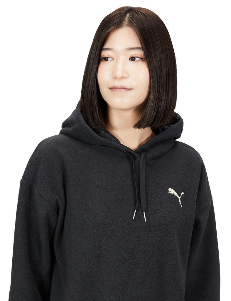 PUMA LOGO LOVE a warm fleece hoodie perfect for 524598 by Kana 2023 Black Size Hoodie, training. (worn Muramoto). Women's Fall/Winter colorway, (01),