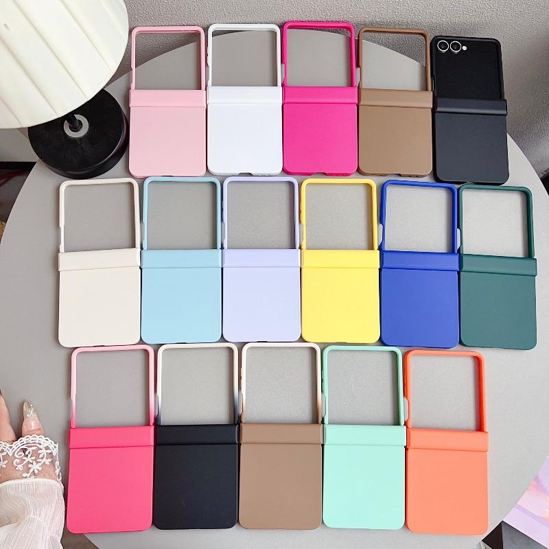 Bonbonfarbe Ultra-dünne Hautgefühl PC-Scharnier Schutzhülle für Samsung Galaxy Z Flip 8/7/6/5/4/3 Anti-Fingerabdruck Anti-Drop Abdeckung