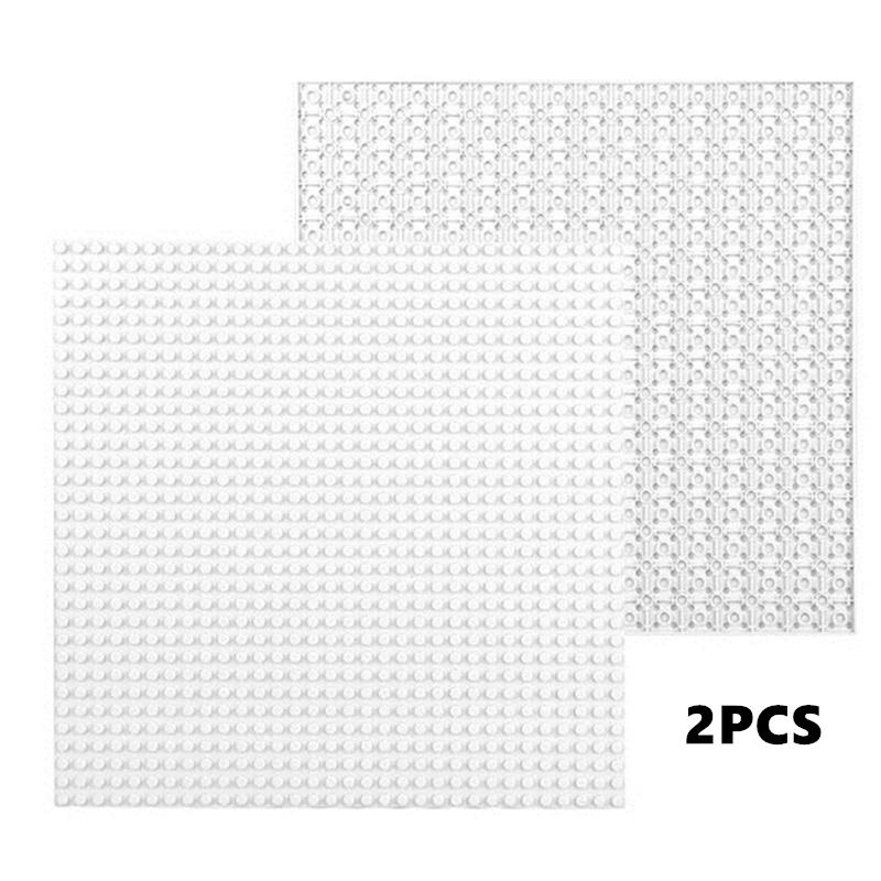 2Pcs 32x32 Dots Double Sided Baseplate for Building Blocks, Classic Brick Board Compatible with Major Brands, Kids DIY Toys