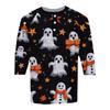 Men's Halloween Printed  Collar Three-Quarter Sleeve