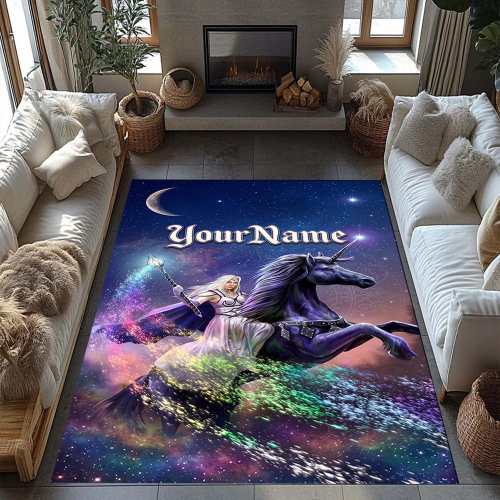Gothic Illustrations Customizable Name Floor Rug Office Rug Design for Bedrooms Dining Room Kitchen Living Rooms Antislip Carpet Office Home Decor