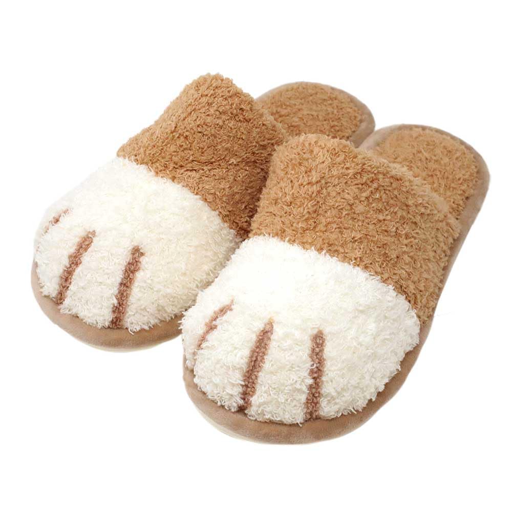 

Стильные комнатные тапочки в виде кошачьей лапки, теплые, милые, пушистые, обувь, обувь, TN-CTSP, молочный,