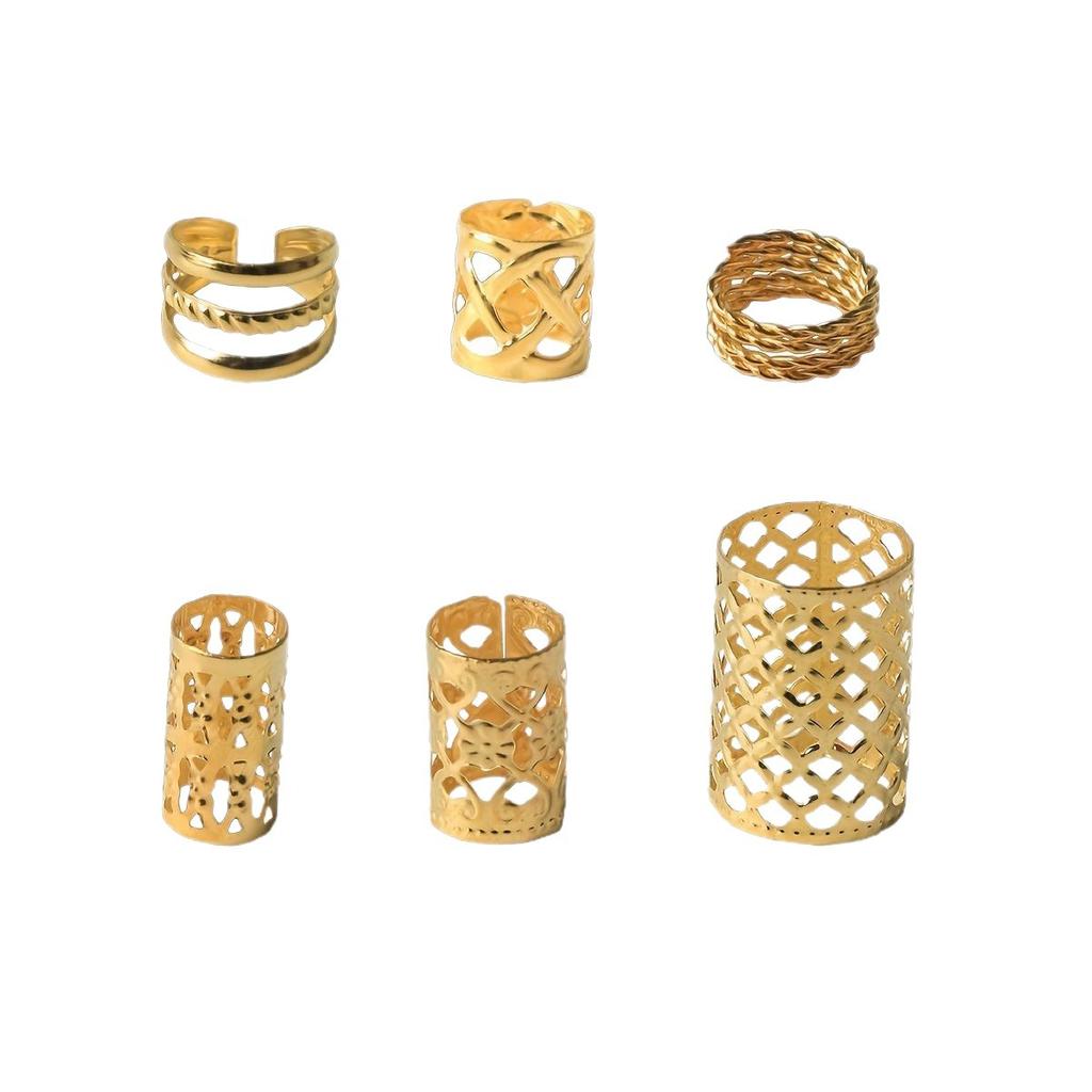 PCS European and American TEA SHEIN Popular DIY Wig Dreadlocks Jewelry Accessories Mesh Hollow Hair Extension Ring