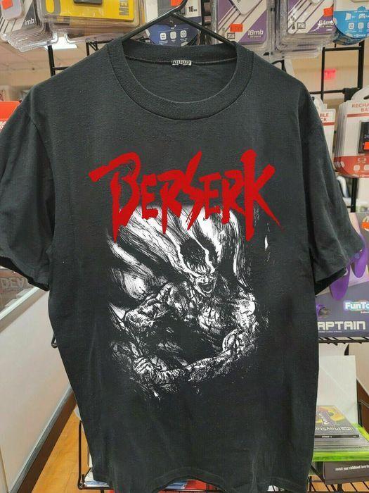 Винтажная футболка Берсерк, Черная унисекс футболка по аниме и манге Берсерк, Репринт KH6988, Унисекс футболка XL