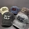 Gewaschene Baumwoll-Baseballkappe Neue Herren-Kappe mit gebogenem Schirm Outdoor-Sonnenschutz-Hut Retro trendig