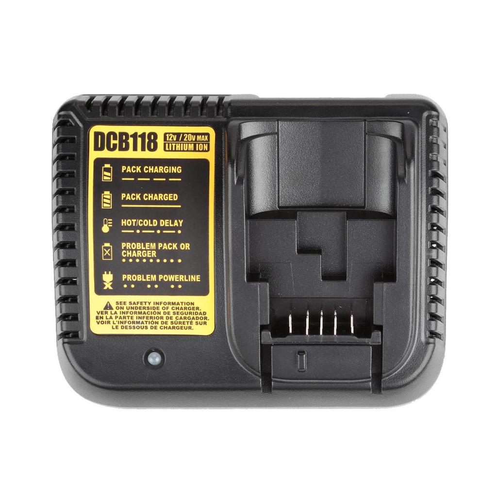 Compatible with Dewalt 12V-20V Power Tool Battery Charger DCB118 for Lithium Batteries.