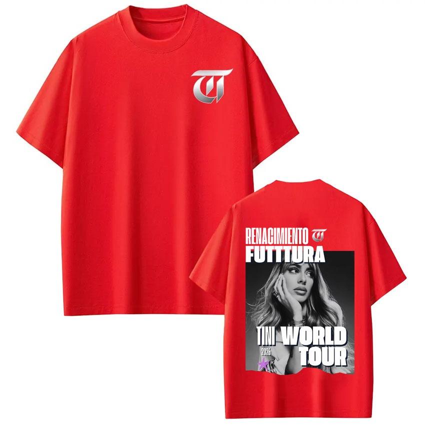 Singer TINI STOESSEL Futtura Album 2026 Tour Tees Men Women Vintage Tshirt Pure Cotton Tshirts Streetwear Fan Gifts Tops
