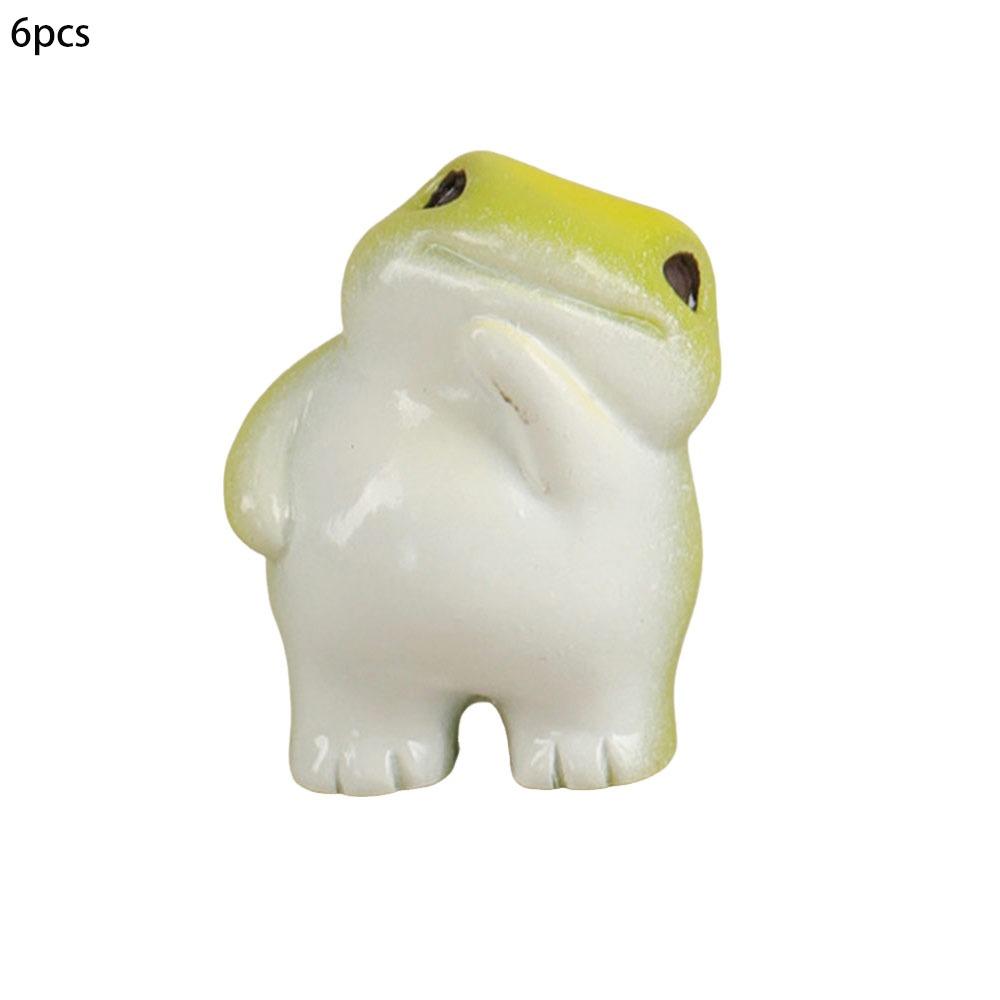 6pcs Cute Small Charms Resin Charms Handmade DIY Animal Pendant Funny Miniature Frog Figurines Jewelry Making