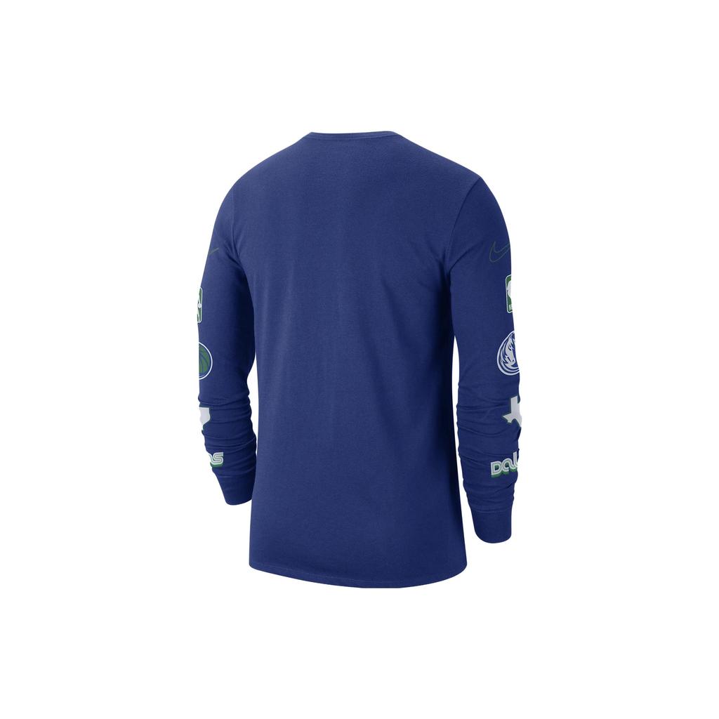 Nike NBA Dallas Mavericks City Edition L/S T-shirt Blue Men Streetwear DV6030-495