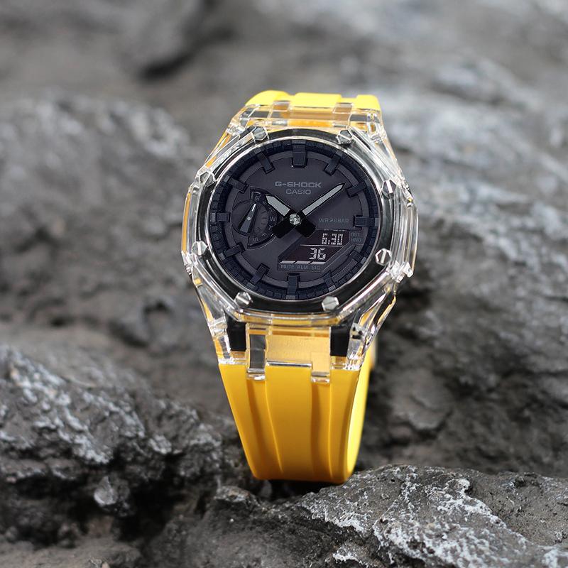 Casio Unisex Řada s duálním displejem Liquid Crystal/Analogové Černé hodinky GA-2100-1A1-