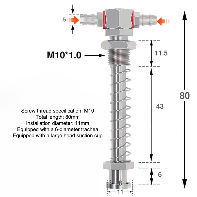 Robotic Arm Accessories Industrial Vacuum Small Head Suction Cups M12/M10 T-shaped External Spring Buffer Hardware Sucker Rod+
