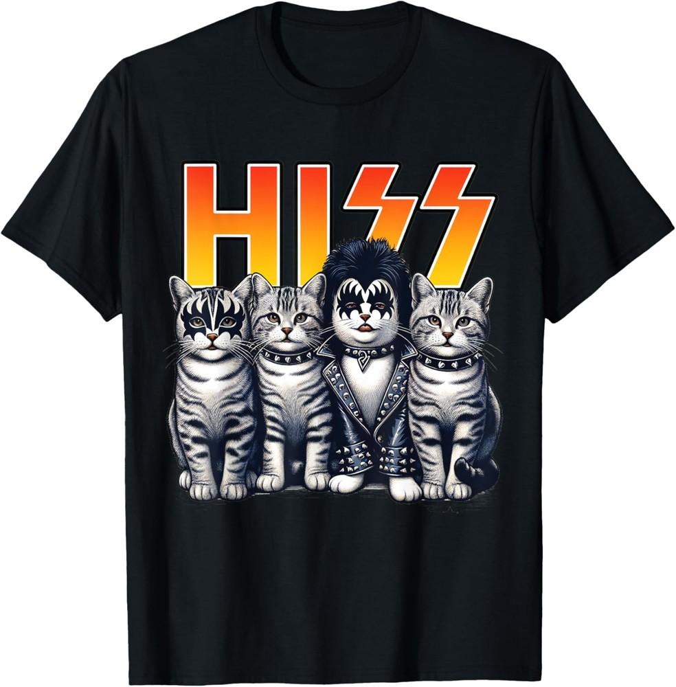 Cute Hiss Cats Rock Kittens Kitty Rocking Music Cat Lovers T-Shirt Unisex T-Shirt XXXL