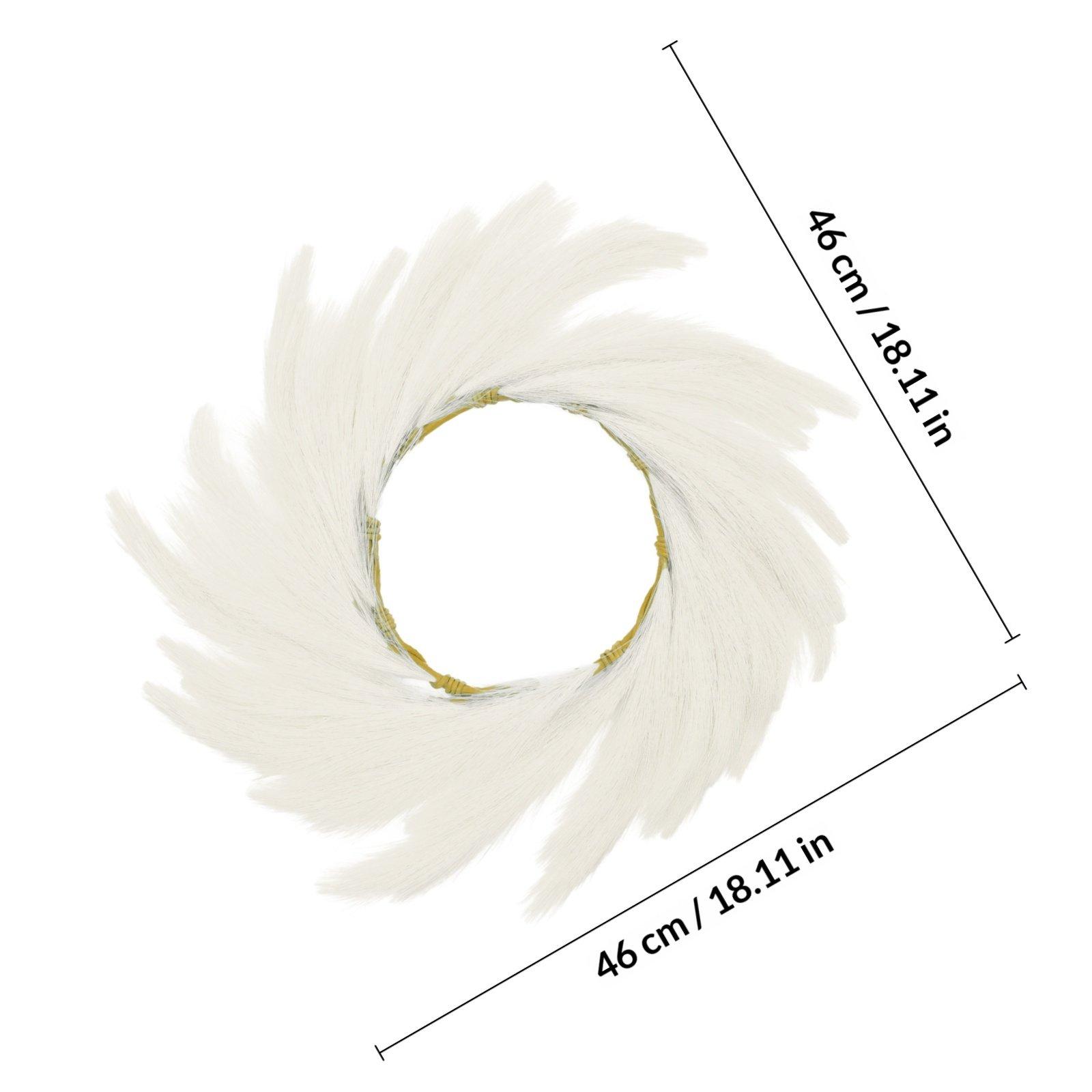 

Simulated Reed Wreath Artificial Phragmites Decorative Pendant for Holiday Party Scene Layout Garden Festive Ornament белый