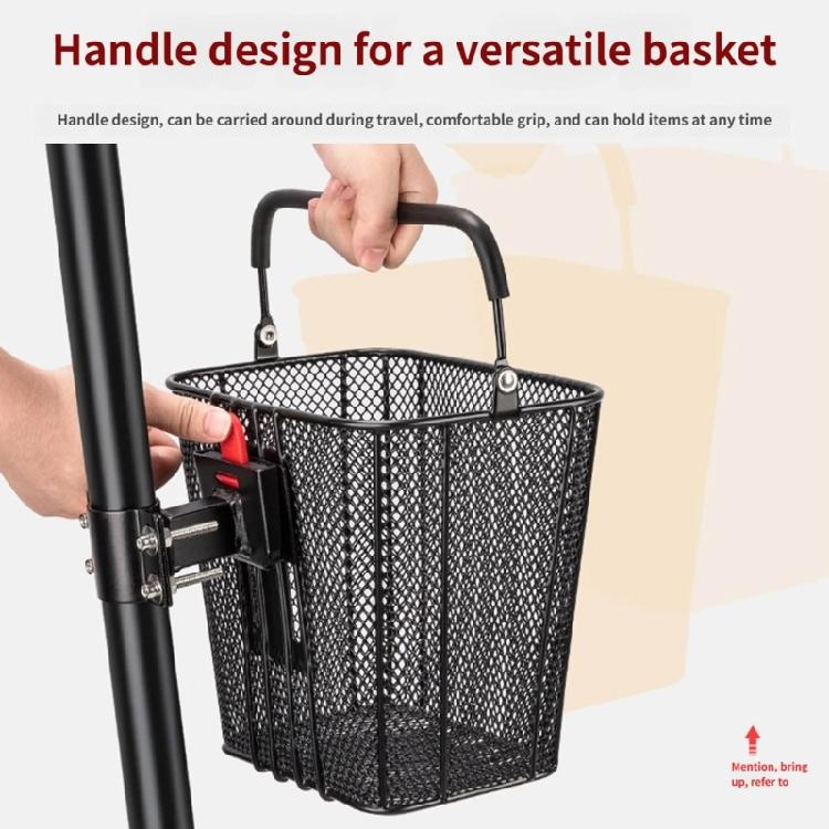 Bicycles Metal Basket Folding Bike Front Storage Basket Detachable Cycling Wire Basket for Electric Bike Kid Bike