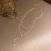 Korean Style Rhinestone Tassel & Pearl Necklace: High-End Clavicle Chain Jewelry for Women