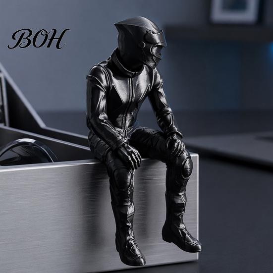 Sitting Motorcyclist Art Statue 3D Printed Motorcycle Rider Figurine, Statue, Biker Figure Decor for Home Office Desktop Shelf & Enthusiasts Ornament