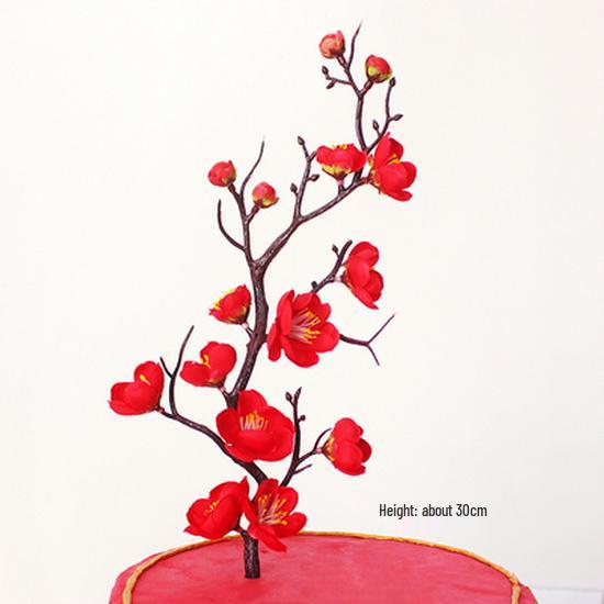 Plum Blossom Branch Longevity God & Goddess Cake Toppers for Birthday Celebration