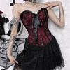 Ladies Lace Pattern Strapless Vest Elastic Rope Corset with Adjust Rope Universal Women Banquet Dress Shirt Coat Corset
