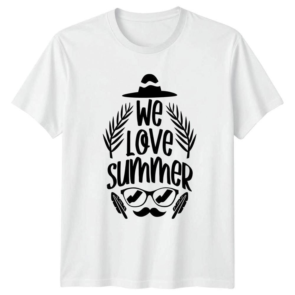 We Love Summer Unisexs TShirt Tropical Beach Holiday Gift For Him S