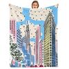 Circle Dot Orange Bat Anime Cartoon Flannel Blanket Soft Warm Throw for Bedroom Sofa Car Kids Holiday Gift