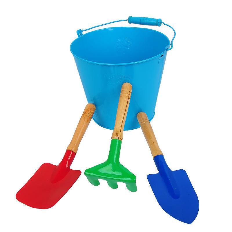 Children's Iron Beach Shovel Set - 3 Pieces for Sand and Gravel Play