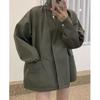 Women's Korean Autumn Retro Stand-Up Collar Cape Trench Coat with Large Pockets