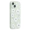 For iPhone 15 Magnetic Case IMD Flower Pattern TPU+PC Clear Back Phone Cover